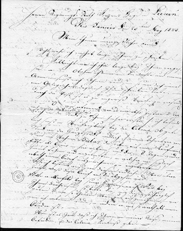 Carta de Hunkeler, 1820